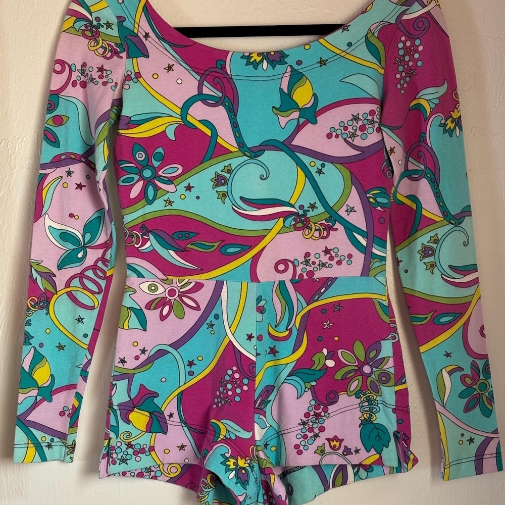 RARE! Vintage Betsey Johnson Punk Label 1980s Glam ROCK Romper Size P
